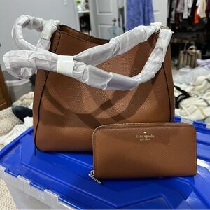 NWT Kate Spade Camel Brown purse and wallet